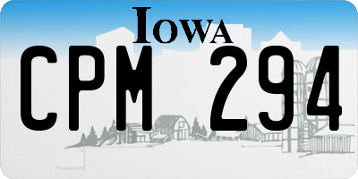 IA license plate CPM294