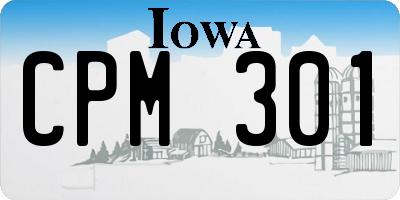 IA license plate CPM301