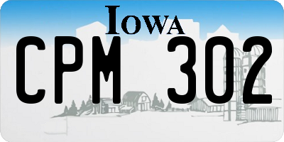 IA license plate CPM302