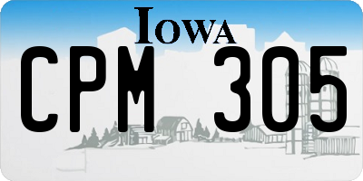 IA license plate CPM305