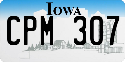 IA license plate CPM307