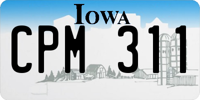IA license plate CPM311