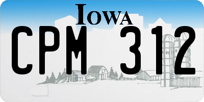 IA license plate CPM312