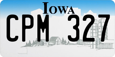 IA license plate CPM327