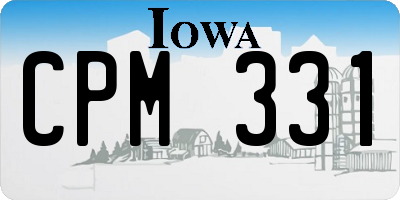 IA license plate CPM331