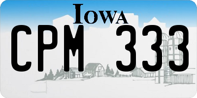 IA license plate CPM333