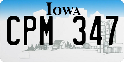 IA license plate CPM347