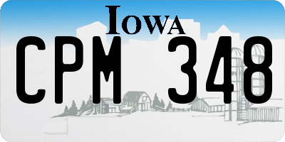 IA license plate CPM348