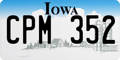 IA license plate CPM352