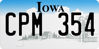 IA license plate CPM354