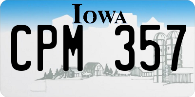 IA license plate CPM357