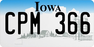 IA license plate CPM366