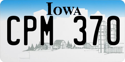 IA license plate CPM370