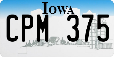 IA license plate CPM375