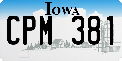 IA license plate CPM381