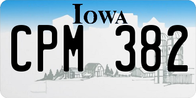 IA license plate CPM382