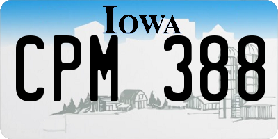 IA license plate CPM388