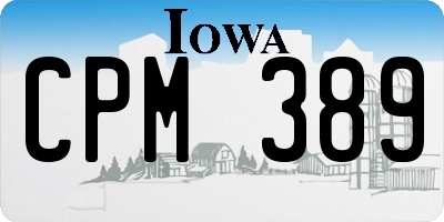 IA license plate CPM389
