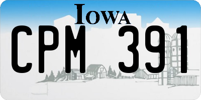 IA license plate CPM391