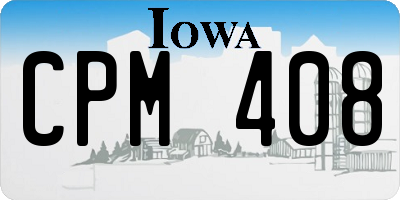 IA license plate CPM408