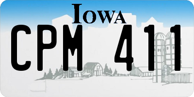 IA license plate CPM411