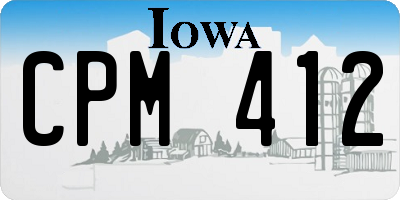 IA license plate CPM412
