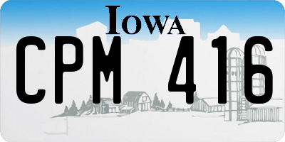 IA license plate CPM416