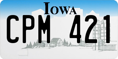 IA license plate CPM421