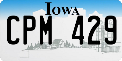 IA license plate CPM429