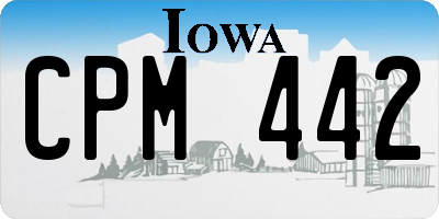 IA license plate CPM442