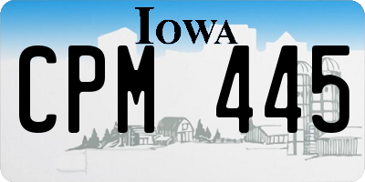 IA license plate CPM445