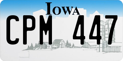 IA license plate CPM447