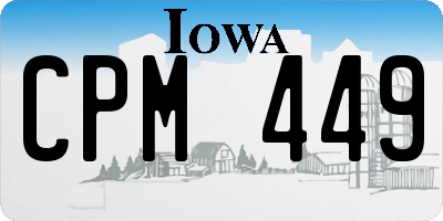 IA license plate CPM449