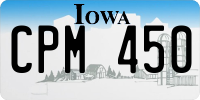 IA license plate CPM450