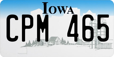 IA license plate CPM465