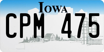IA license plate CPM475