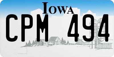 IA license plate CPM494
