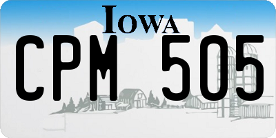 IA license plate CPM505