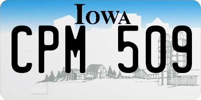 IA license plate CPM509