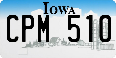 IA license plate CPM510