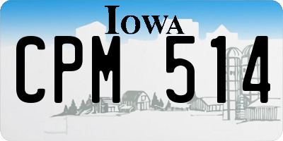 IA license plate CPM514