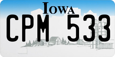 IA license plate CPM533