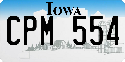 IA license plate CPM554