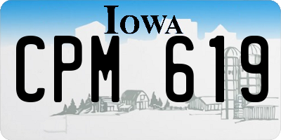 IA license plate CPM619