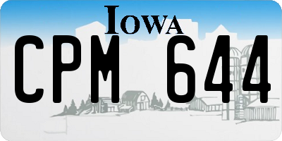 IA license plate CPM644