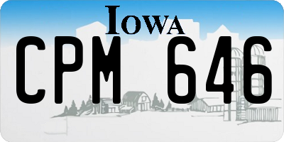 IA license plate CPM646