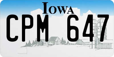 IA license plate CPM647