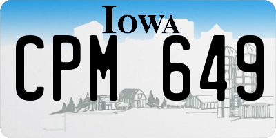 IA license plate CPM649