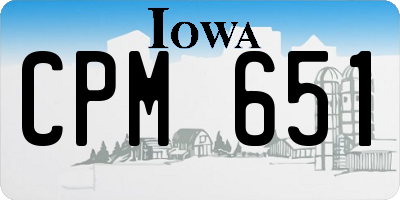 IA license plate CPM651