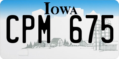 IA license plate CPM675